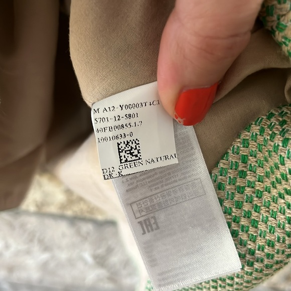 Banana  Republic Green Tweed Peplum Sleeveless Top Size 12 - Picture 15 of 15